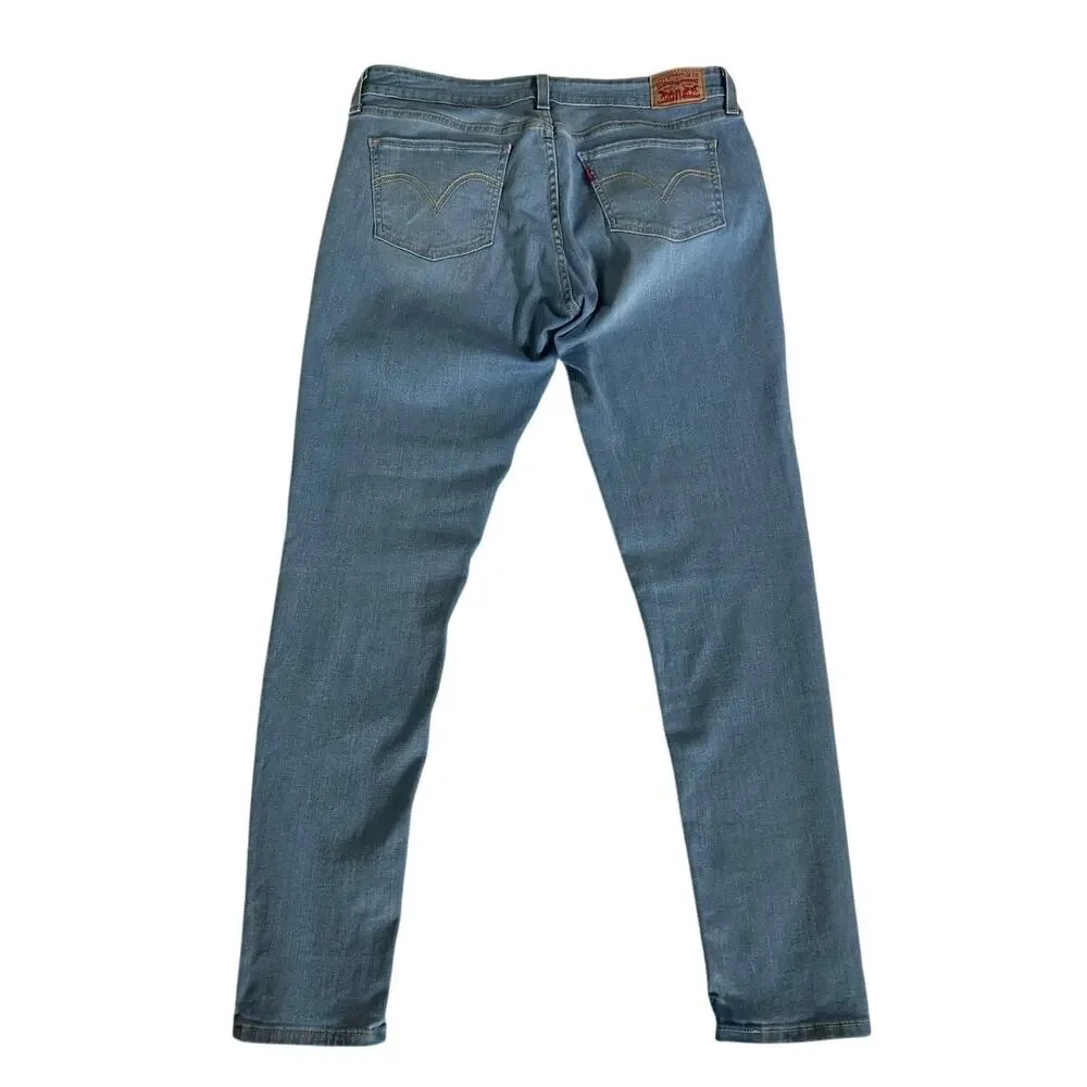 Levi’s 535 Super Skinny Jeans Women’s Size W33 L30 Light Wash Stretch Slim Fit - Picture 2 of 8